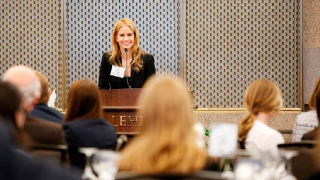 Woman conference speaker